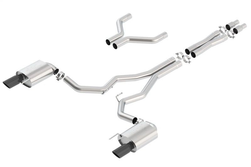 Borla Atak Cat-Back 15-17 Ford Mustang GT 5.0L V8 MT/AT 3in pipe 4in Black Chrome Tips Secondary image