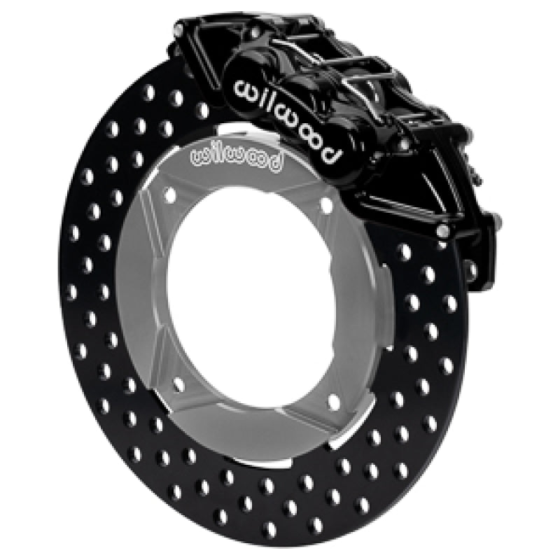 Wilwood 2014+ Polaris RZR XP 1000 Front Kit 11.25in Drilled - Black Secondary image