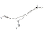 Borla 14-15 Chevy Camaro SS 6.2L V8 Single Split Rear Exit S-Type Catback Exhaust system for performance upgrades.
