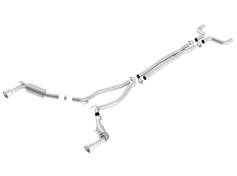 Borla 14-15 Chevy Camaro SS 6.2L V8 Single Split Rear Exit S-Type Catback Exhaust system for performance upgrades.