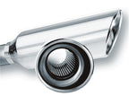 Borla 2.25in Inlet 4in Round Rolled Angle Cut Resonated x 13in Long Exhaust Tip for offroad performance upgrades