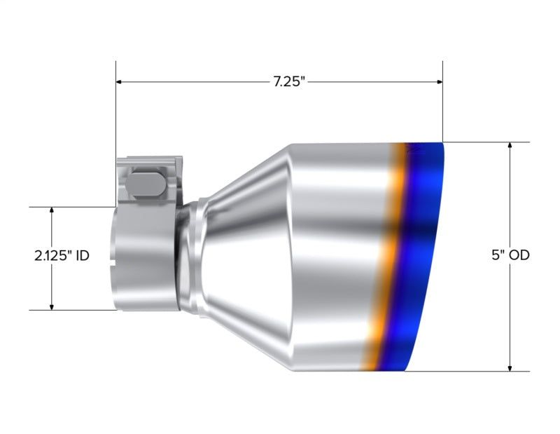 MBRP T304 SS Burnt End Tip 2.125inID, 5inOD Out, 7.25in Length, Pair 17-25 BRZ / GR86 Secondary image