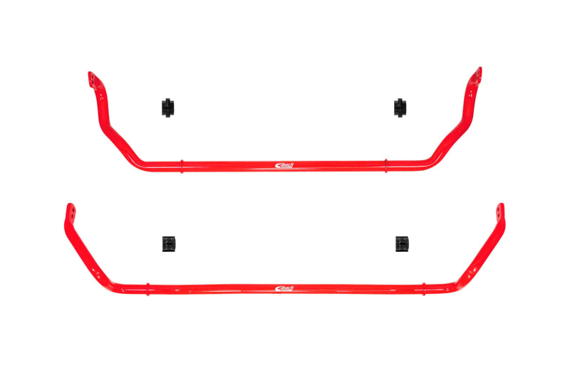 Eibach Anti-Roll Bar Kit Front and Rear for 11-15 Ford Fiesta ST with red finish and installation parts.