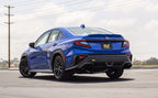 Magnaflow 2022 Subaru WRX Competition Series Axle-Back Exhaust System installed on a blue Subaru WRX