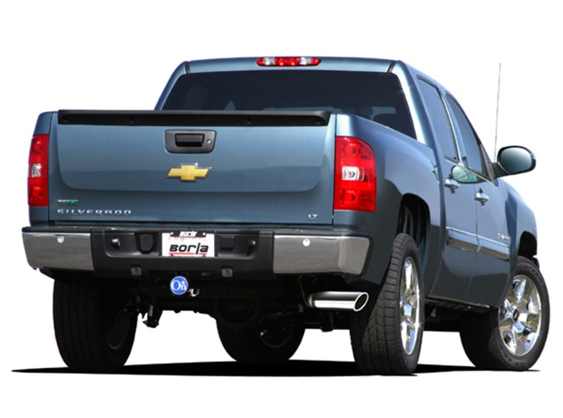 Borla 09-13 Chevrolet Silverado/GMC Sierra 1500 4.8L/5.3L/6.0L Side Exit Catback Exhaust installed on a truck