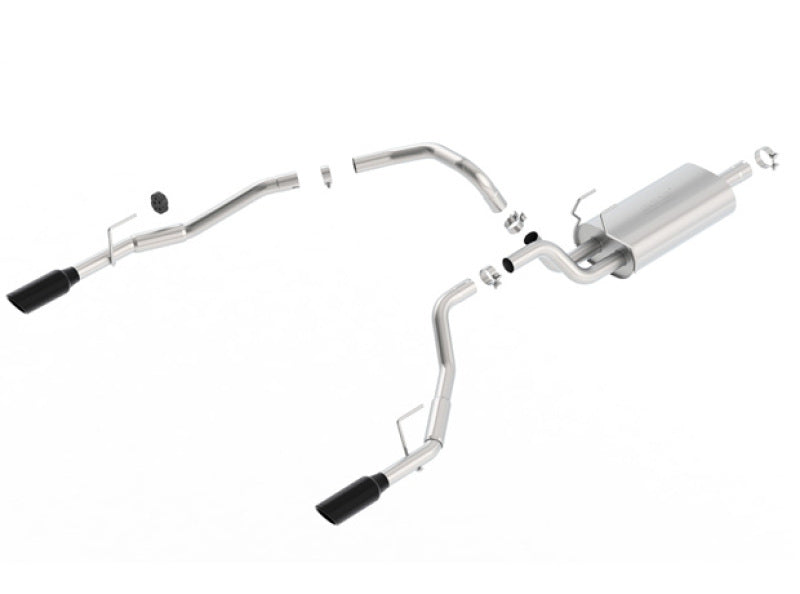 Borla 09-17 Ram 1500 5.7L V8 5in Single Tip Black Chrome Cat-Back Touring Exhaust Through Bumper parts layout
