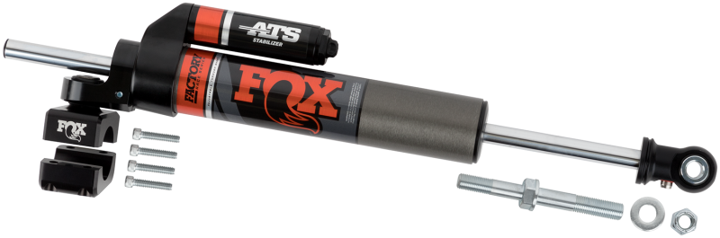 Fox 2007+ Jeep JK 2.0 Factory Series ATS Steering Stabilizer 22.15in Ext L - Orange Heritage Logo for offroad performance upgrades