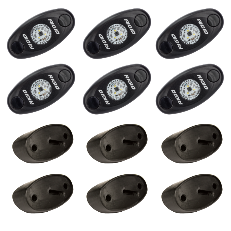 Rigid Industries Rock Light Kit- Amber (6 lights) switch mounts