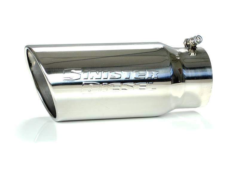 Sinister Diesel Universal Polished 304 Stainless Steel Exhaust Tip (4in to 5in) Secondary image