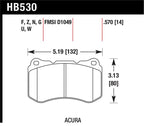 Hawk 07-08 Acura TL 3.5L / 04-08 TL 3.2L Type S HPS Street Front Brake Pads dimensions and specifications