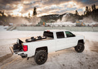 BAK 19-20 Chevy Silverado 5ft 8in Bed (New Body Style) Revolver X2 with offroad parts in snow.