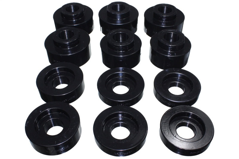 Energy Suspension 08-16 Ford F-250/F-350/F-450/F-550 Super Duty STD/Super Cab Black Body Mount Set for offroad performance upgrades.
