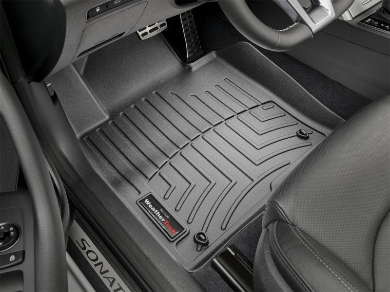 WeatherTech 15 Hyundai Sonata Front FloorLiners - Black in car interior