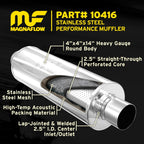 MagnaFlow Muffler Mag SS 14X4X4 2.5X2.5 performance exhaust