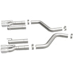 MagnaFlow Axle-Back, SS, 3in, Quad Split Rear 3.5 Tips 2015 Dodge Challenger incl SRT Hellcat exhaust system parts