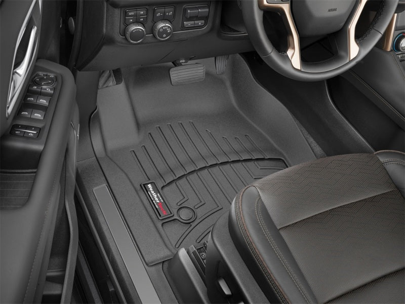 WeatherTech 2021+ Chevrolet Suburban Front FloorLiner - Black in vehicle interior