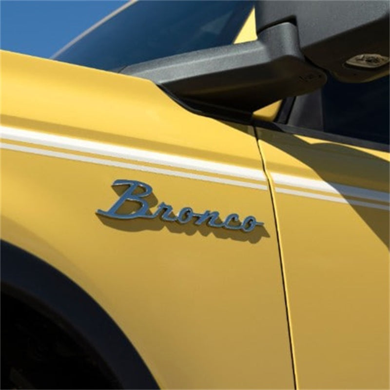 Ford Racing 21-23 Bronco Script Fender Badge - Silver Secondary image