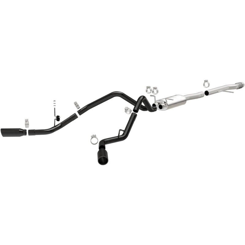MagnaFlow SYS Cat-Back 3.5in Black Dual Split Rear Tips 14-15 Chevy Silverado/GMC Sierra 4.3L-5.3L Secondary image