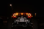 DV8 Offroad 2018+ Jeep JL Grill Amber Marker Lights at night