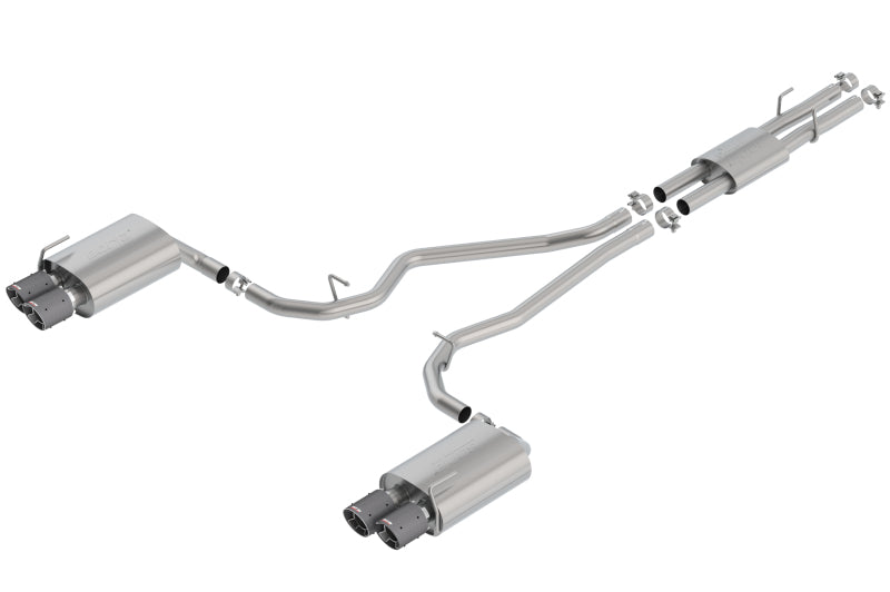 Borla 2020 Ford Explorer ST 3.0L V6 2.25in ATAK Exhaust - Carbon Fiber Tips Main image