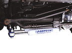Fabtech 07-14 GM C/K1500 2WD/4WD Dual Steering Stabilizer System w/Perf. Shocks installed on vehicle