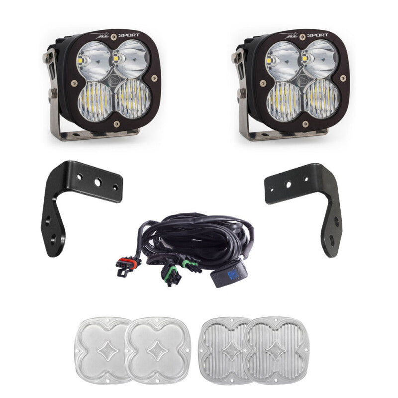Baja Designs 22-24 Polaris RZR Pro R XL Sport A-Pillar Kit with offroad lights and hardware for better visibility in tough terrains.