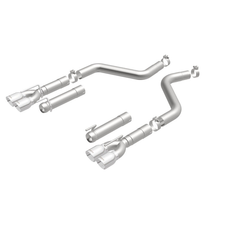 MagnaFlow Axle-Back, SS, 3in, Quad Split Rear 3.5 Tips 2015 Dodge Challenger incl SRT Hellcat exhaust system parts