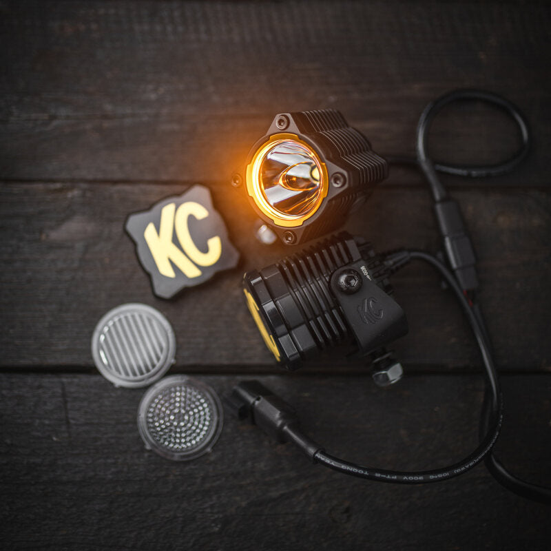 KC HiLiTES FLEX ERA 1 (2-Light) Master Kit components with lenses