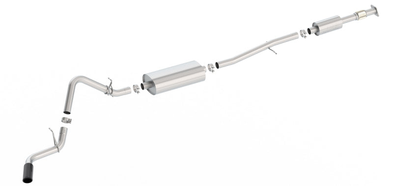 Borla S-Type Cat-Back 19-20 Chevrolet Silverado Side Exit Exhaust - Black Chrome Tip for performance offroad parts. Main image
