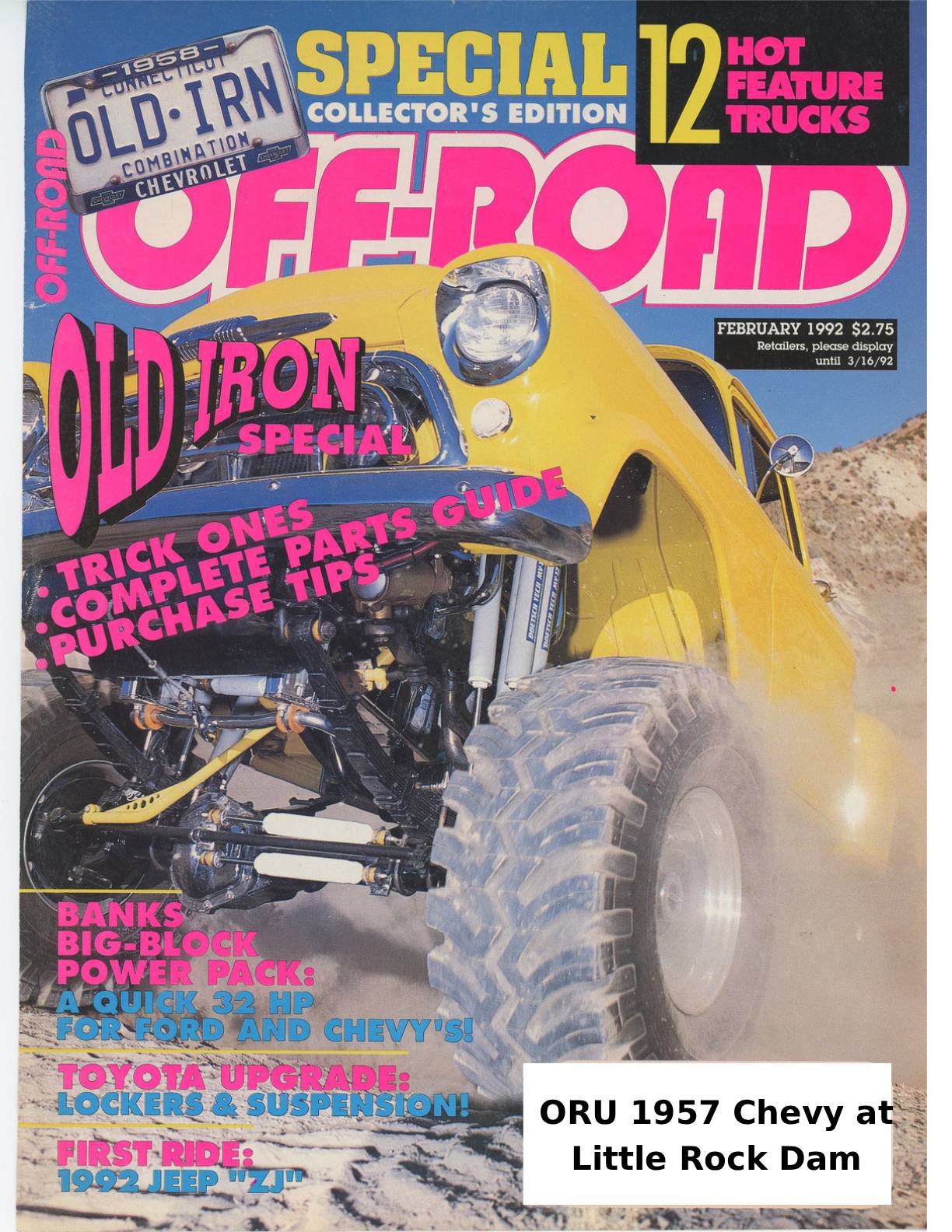 1970s ORU 1957 Chevy off-road at Little Rock Dam, showcasing offroad performance upgrades and accessories.