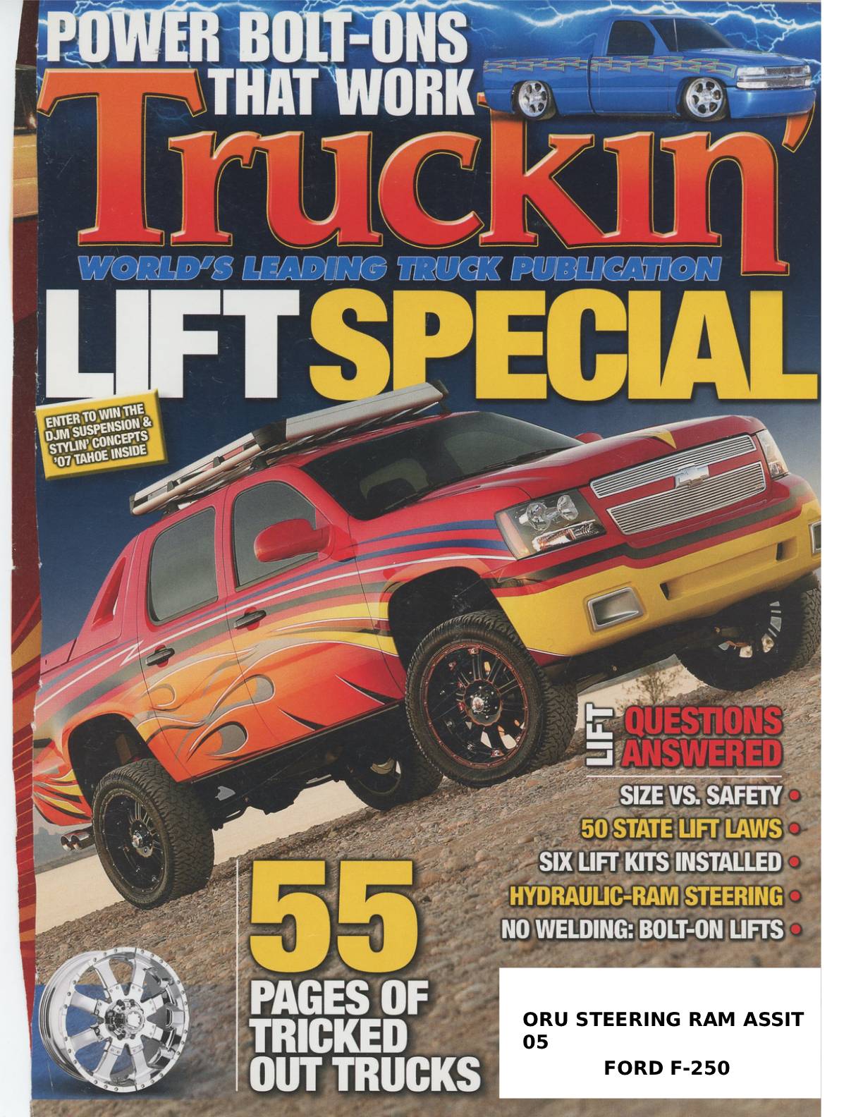 Truckin' magazine cover featuring Ford F-250 with lift and customization tips.